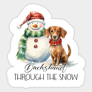 Dachshund Through The Snow Sticker